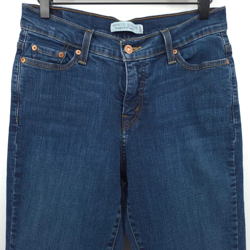 Levi's Womens‎ Jeans Perfectly Slimming Straight 512 10 Dark Wash Denim